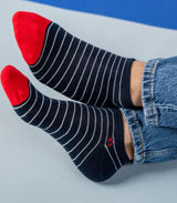 Calcetines tobilleros billy belt navy white 2