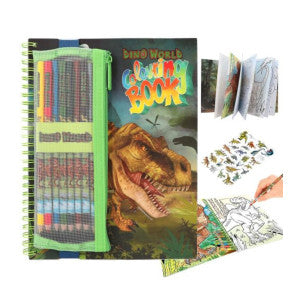 Libro de colorear con lapices de colores dino world 1