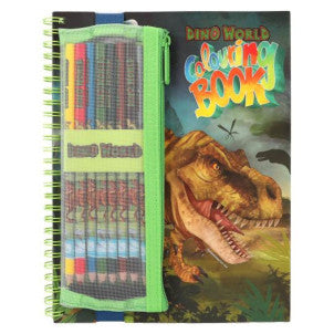 Libro de colorear con lapices de colores dino world 2