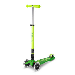 Patinete maxi-micro deluxe plegable neon led verde-amarillo 1