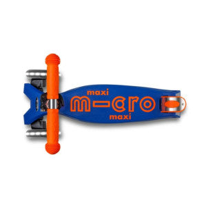 Patinete maxi-micro deluxe plegable neon led azul-naranja 2
