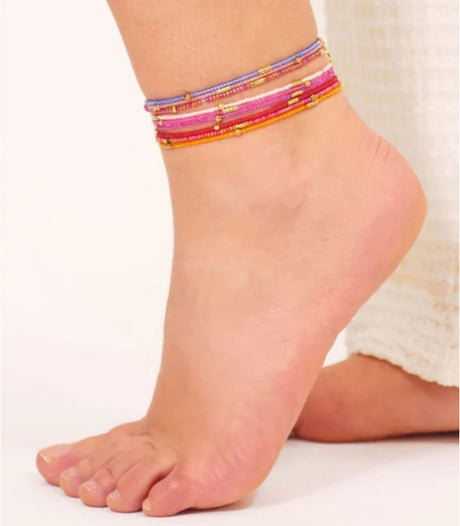 Tobillera handmade vibes rosa anartxy 2