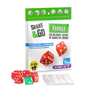 Juego de dados farkle shake&go the purple cow 1