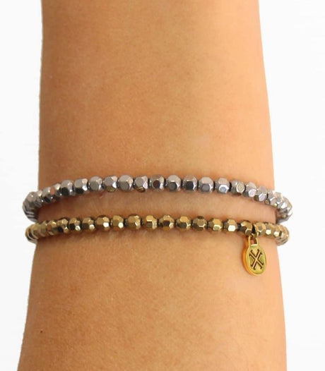 Pulsera hematita plateado 4mm anartxy 2