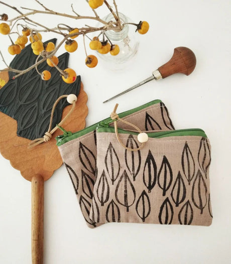 Monedero simple leaf print the ink job 1