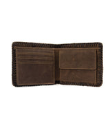 Cartera americana artesana marron rosme 2