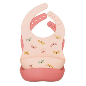 Set dos baberos silicona mariposas a little lovely company 2