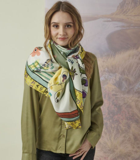 Pañuelo seda sky big kaki storiatipic 1