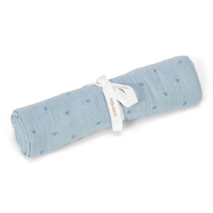 Muselina 120x120 azul denim little dutch 1