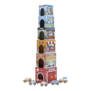Torre encajable ciudad con coches little dutch 1
