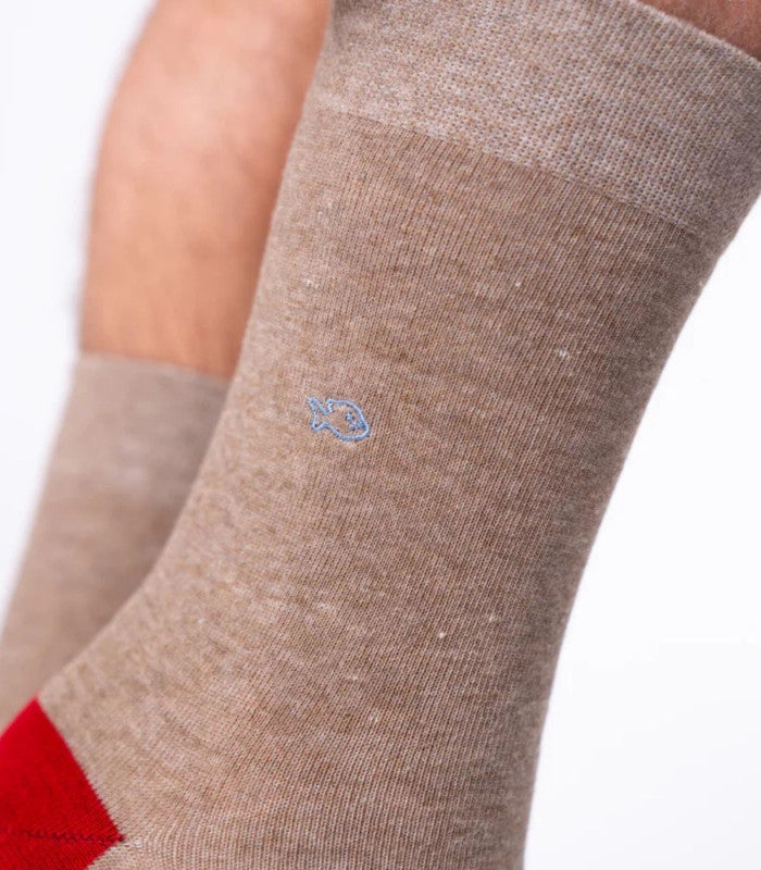 Calcetines billy belt liso beige 2