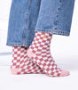 Calcetines mujer billy belt cuadros rosa-crudo 1