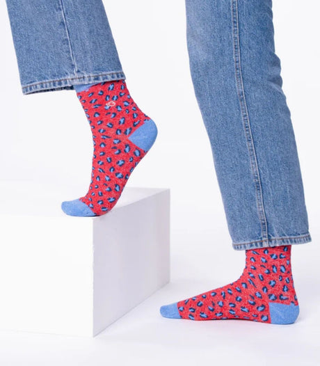 Calcetines mujer billy belt leo glitter red and blue 1