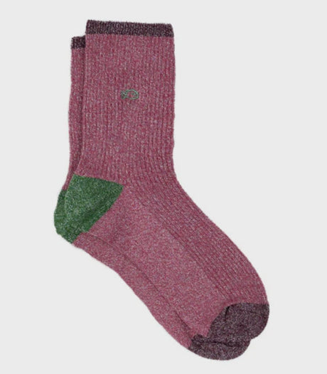 Calcetines mujer billy belt vintage glitter old pink 2