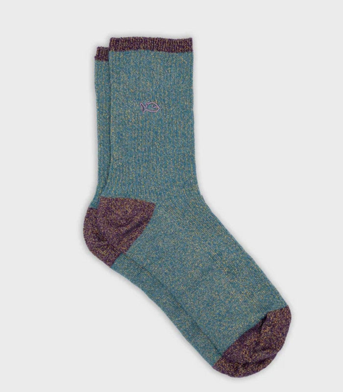 Calcetines mujer billy belt vintage glitter duck blue 2