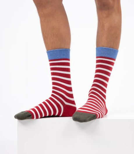 Calcetines billy belt rayas red white 2