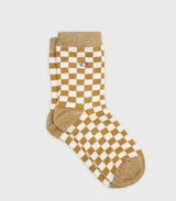 Calcetines mujer billy belt cuadros yellow-white 1