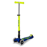 Patinete maxi-micro deluxe plegable neon led azul-amarillo 1