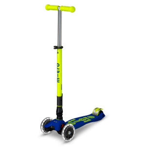 Patinete maxi-micro deluxe plegable neon led azul-amarillo 1