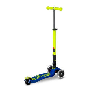 Patinete maxi-micro deluxe plegable neon led azul-amarillo 2