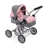 Cochecito de muñecas smarty gris rosa coche bayer chic 2