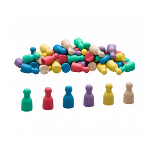 Set de 60 peones 24 mm en 6 colores wissner 1