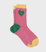 Calcetines mujer billy belt heart pink and green 2
