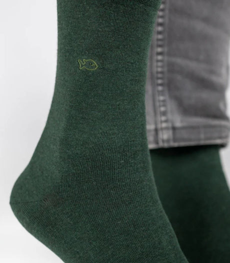 Calcetines billy belt liso bamboo dark green 2