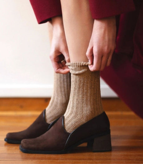 Calcetines klue seda y lana 36-40 beige 2