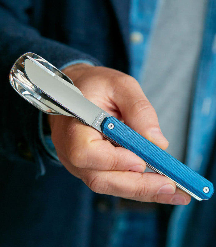 Cubiertos aluminium bleu akinod 1