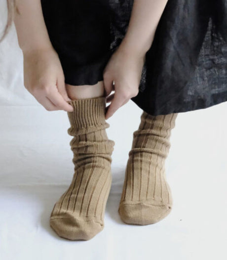 Calcetines nishiguchi 36-40 algodon ejipcio beige 2