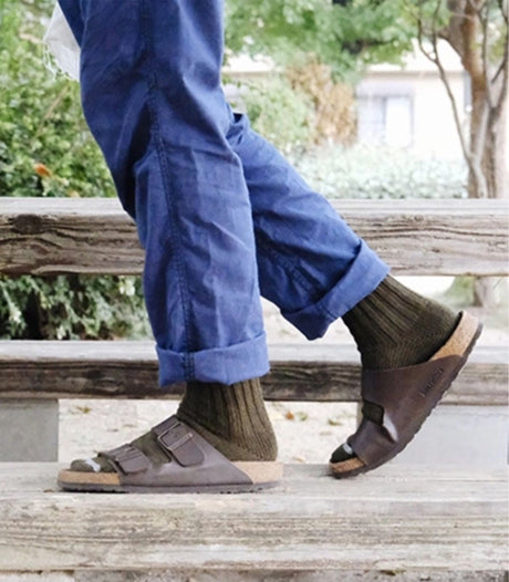 Calcetines nishiguchi 40-43 lana khaki 2