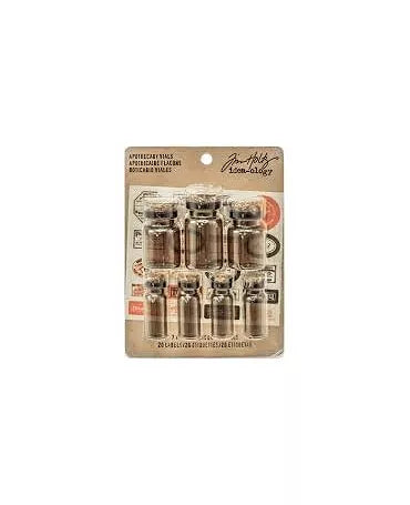 Tim Holtz Idea-ology Frascos Boticario Marrones 7ud 1