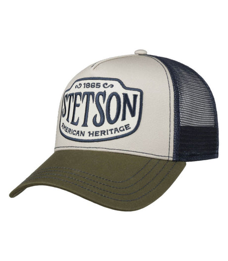 Gorra trucker western patch olive white stetson 1