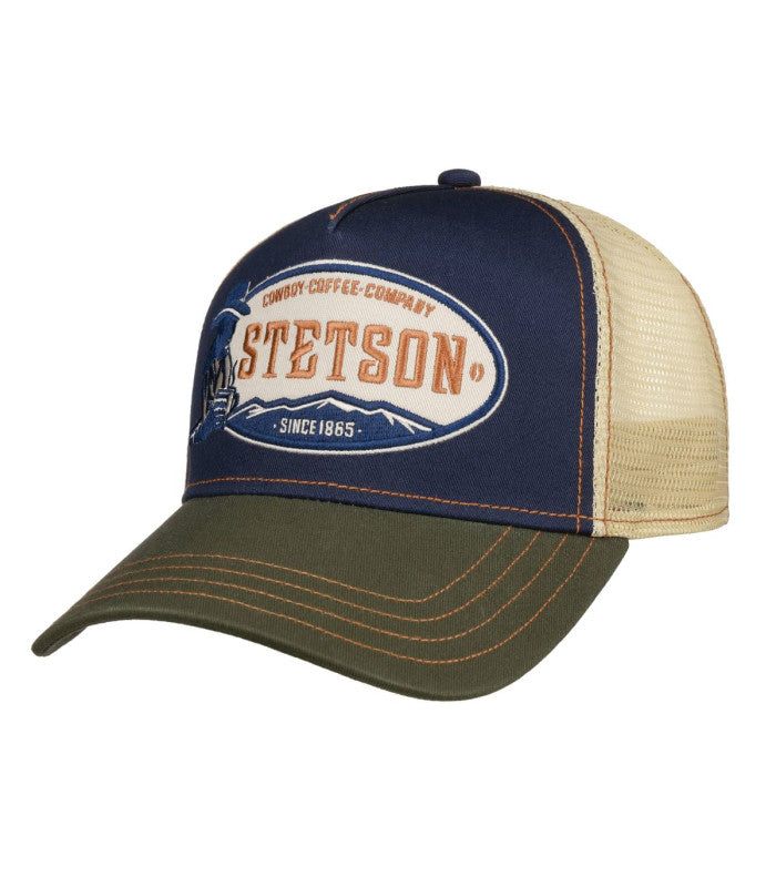 Gorra trucker cowboy coffee olive navy stetson 1