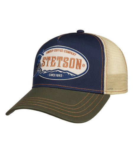 Gorra trucker cowboy coffee olive navy stetson 1