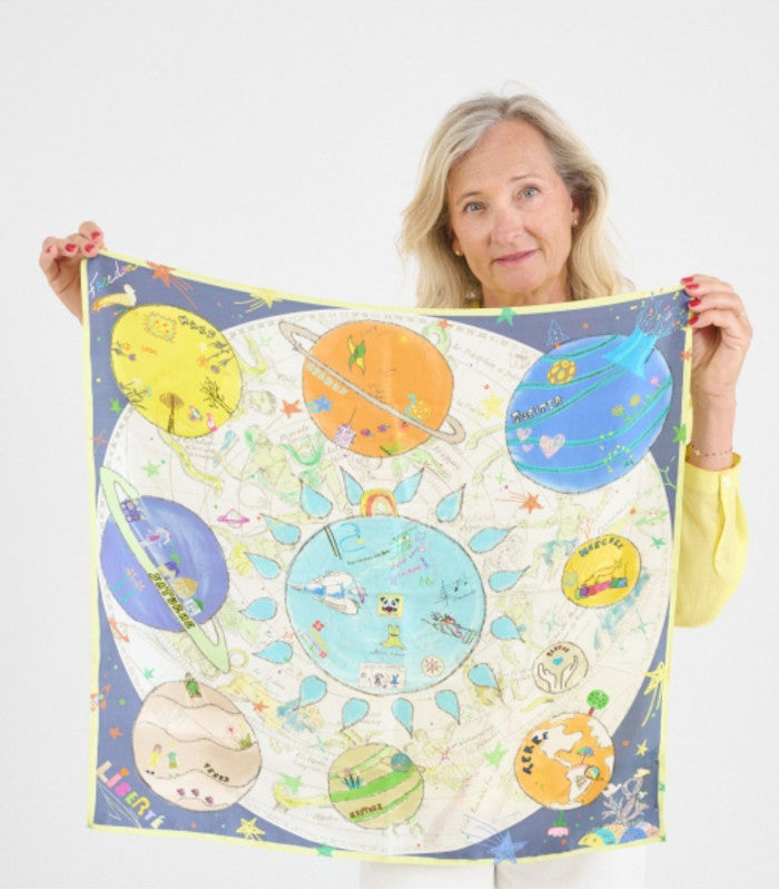 Pañuelo de seda pequeño luna bleu storiatipic 2