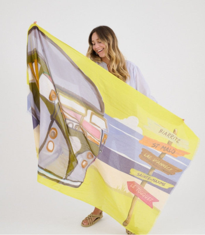 Pañuelo de algodon strip jaune storiatipic 1