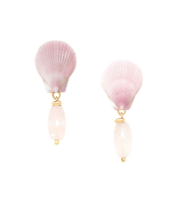Pendiente spiaggia rosa quartz rose nature bijoux 2
