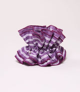 Scrunchie maxi chouchou carreaux violet-blanc 1