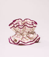 Scrunchie maxi chouchou carreaux beige-bourdeaux 1