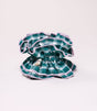 Scrunchie maxi chouchou carreaux vert-blanc 1
