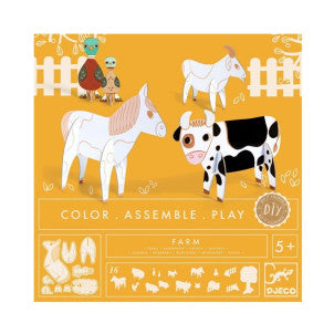 Colorear-construir-jugar la granja djeco 1