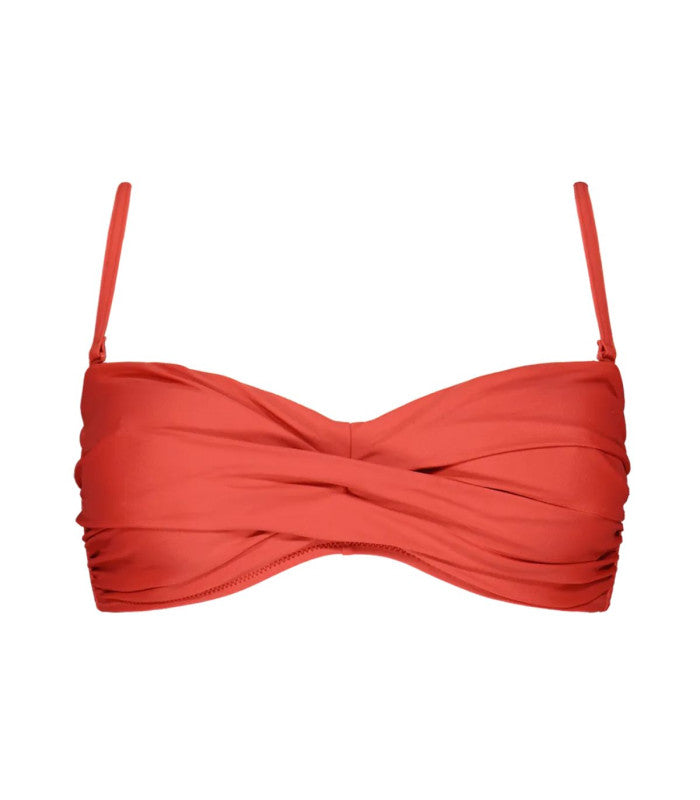 Top bikini kelli twisted bandeau coral barts amsterdam 1