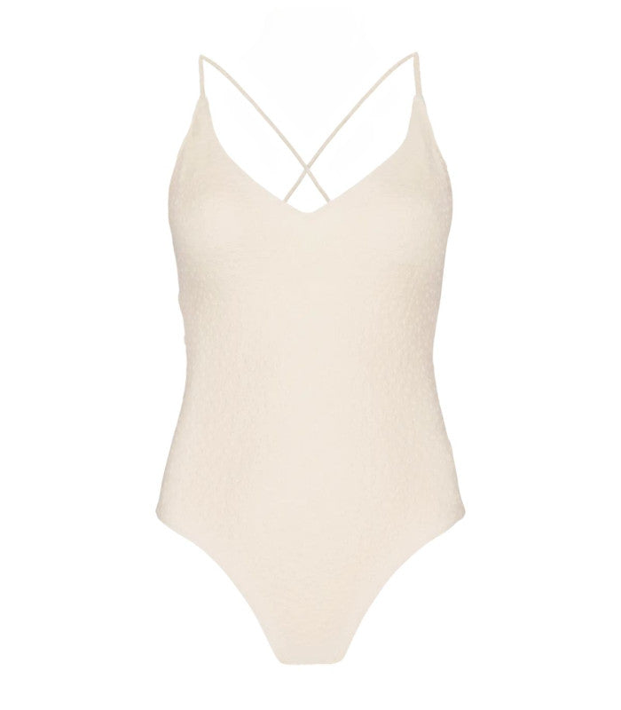 Bañador simoa plunge one piece cream barts amsterdam 1