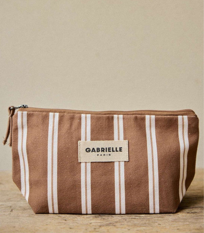 Neceser de maquillaje rayures noisette gabrielle paris 2