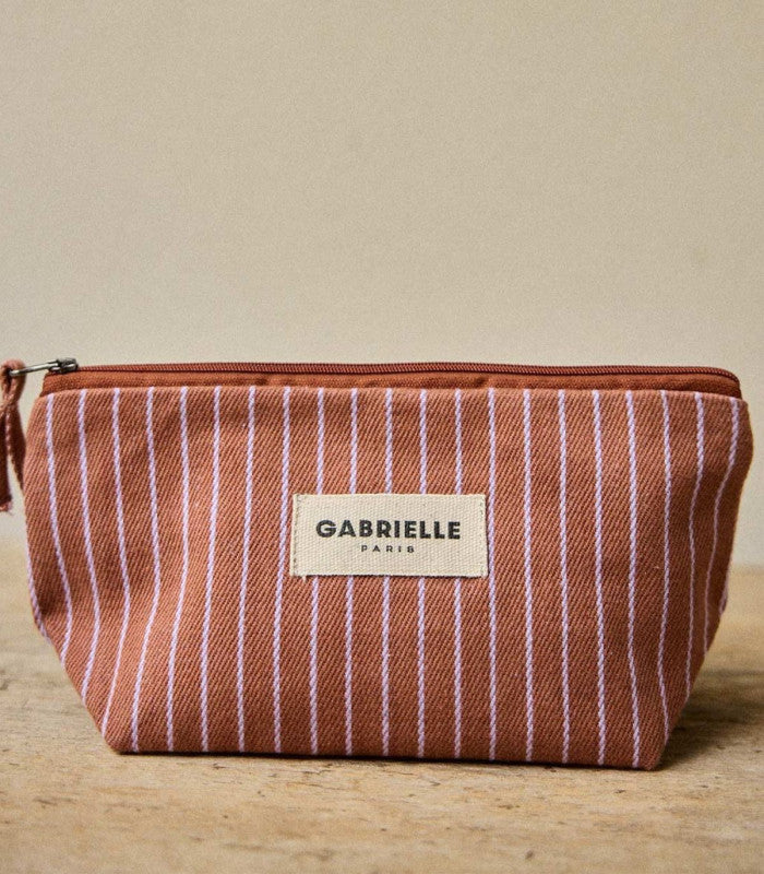 Neceser de maquillaje rayures lilas gabrielle paris 1
