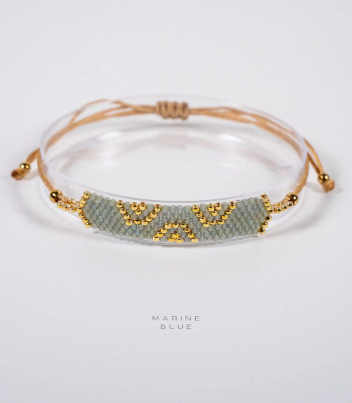 Pulsera solo long triple evil eye misty moon marine blue 1