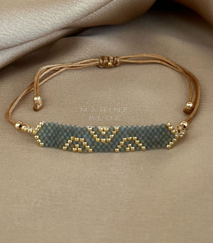 Pulsera solo long triple evil eye misty moon marine blue 2
