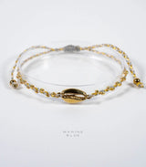 Pulsera cowrie pointed misty moon marine blue 1